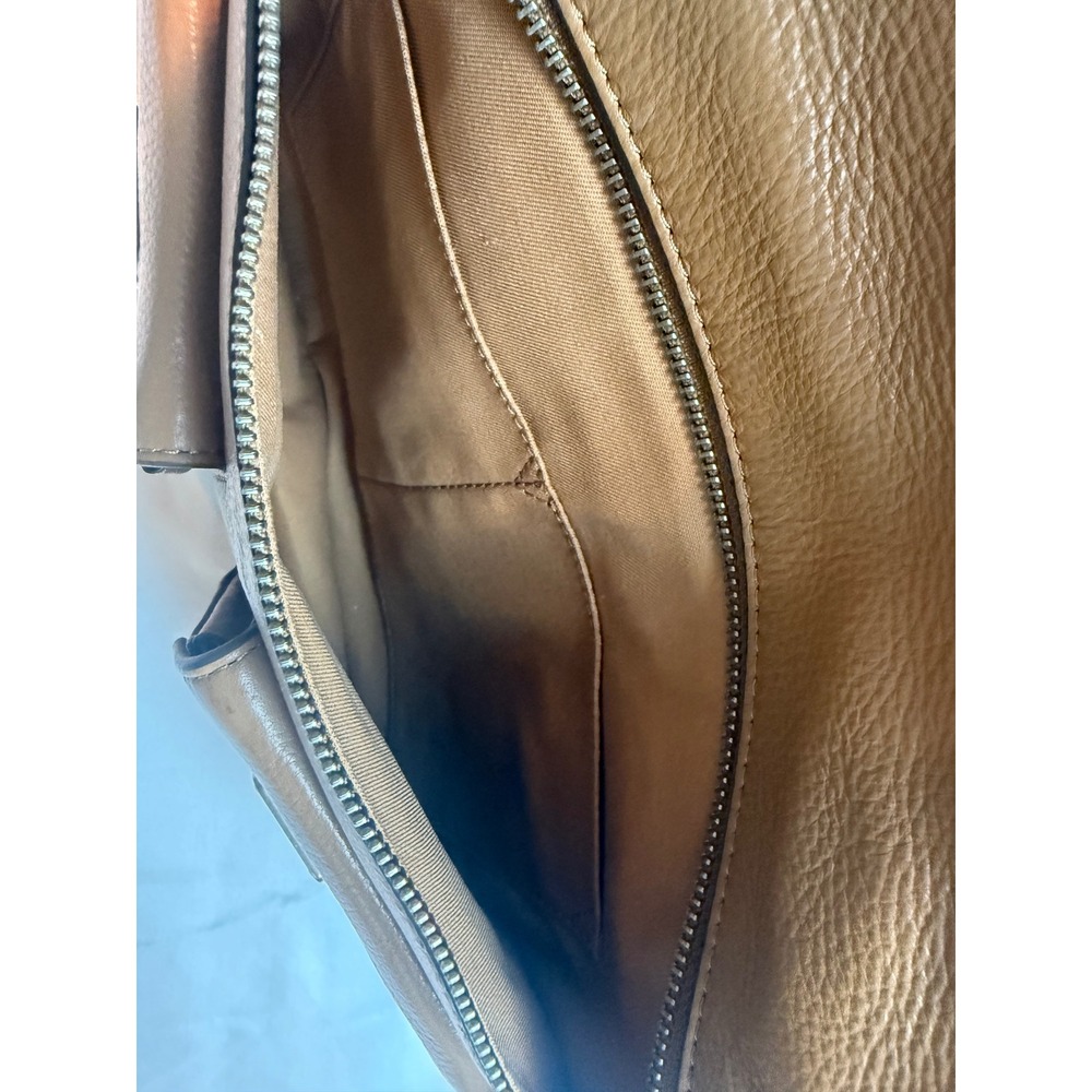 Fossil Y2K Camel Brown Leather Utility Tote Cargo Pocket Crossbody Bag - Picture 11 of 16